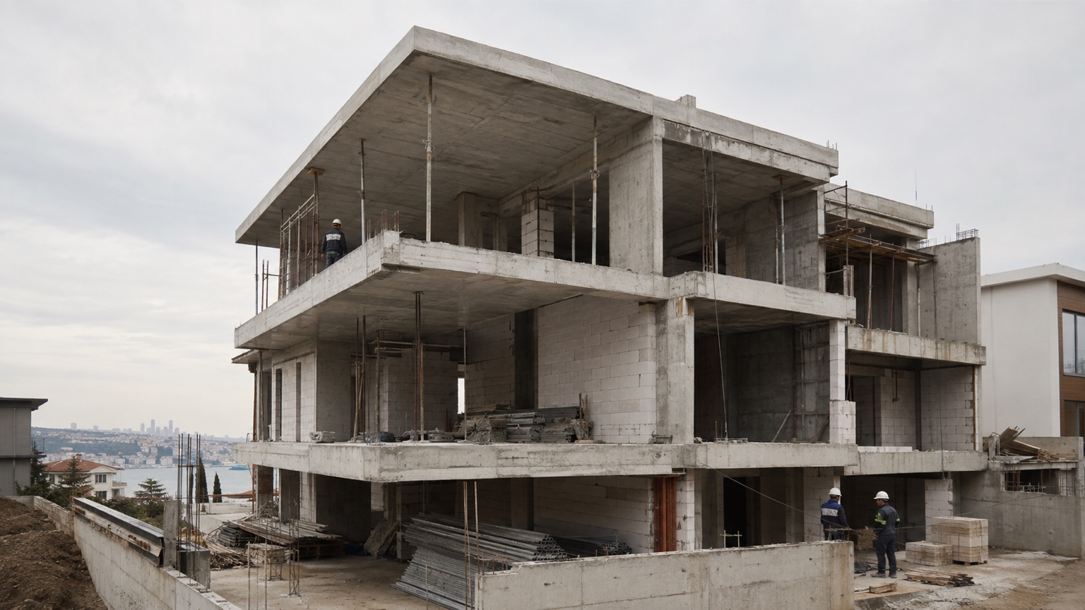 Betonarme karkası devam eden T+K Projects şantiyesi